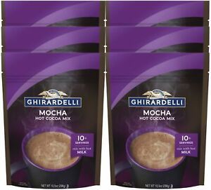 Ghirardelli Hot Cocoa Mix Mocha 10.5 oz bag pack 6