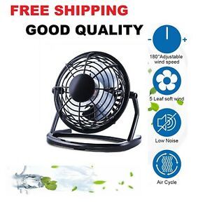 USB Mini Portable Adjustable Personal Quiet Cooling 4 Inch Desk Fan Home Office