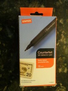 Staples Counterfeit Detector pens 12 / Pack