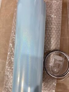 blank 20 oz straight Skinny tumbler for sublimation | Blue Glitter