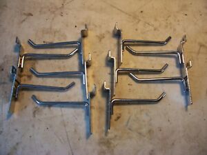 CHROME  4&#034;  SLATWALL  METAL  HOOKS