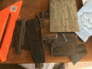 Odd lot of old advertising plates, letterpress printing