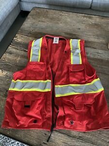 ULINE Safety Vest with High Visibility Reflective Stripes W/Pockets S/M Radio