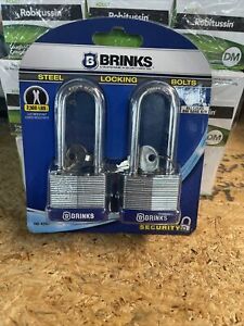 Brinks 2 Pack Pad Locks with Keys Steel Locking Bolts 162-42201 New