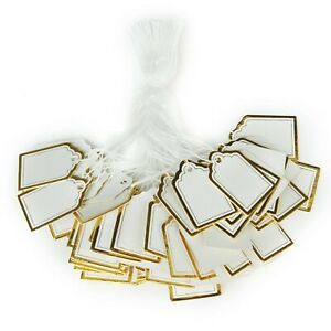 ULTNICE 500pcs Paper Tag Price Label Tag with Hanging String for Jewelry Watc...