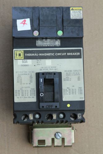 Square d thermal-magnetic circuit breaker 60a amp 3 pole 3 phase molded case for sale
