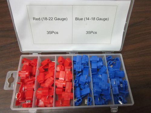 70pc G INDUSTRIAL TOOL QUICK WIRE SPLICE CONNECTOR ASSORTMENT RED BLUE QWS70