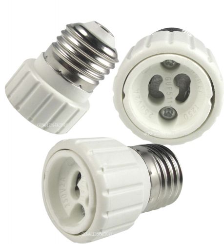 5x e27 to gu10 socket adaptor led bulb halogen lamp holder base connector new for sale