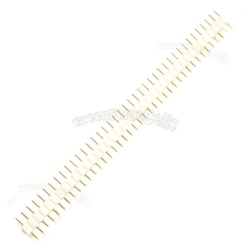 6 x Male White 40 PCB Single Row Round Pin 2.54mm Pitch Spacing Header Strip