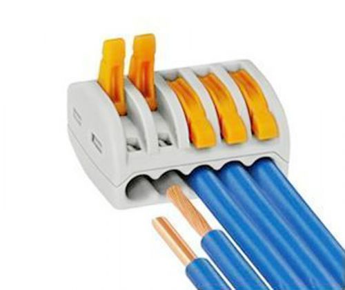 Wago spring lever push fit reuseable cable 5 wire building connector better s5 for sale