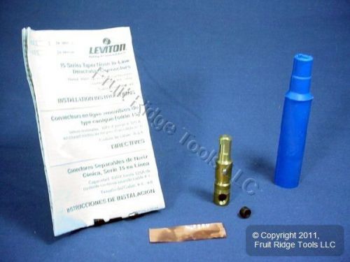 Leviton blue ect 15 series detachable male cam plug 125a 600v set screw 15d21-b for sale