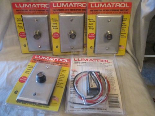 Set of 5 photocontrols with weatherproof backplate - 120 volts - brand new for sale