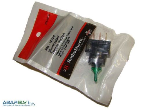 20A 12VDC illuminated Toggle Switch with Green LED By Radio Shack 275-0019