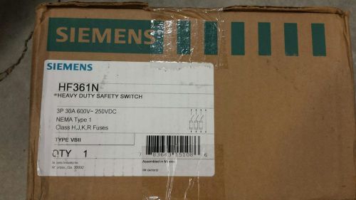 Siemens # HF361N, 600V, 30 Amp Safety Switch NIB