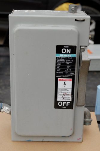 Siemens ite enclosed switch hevy duty f352 series a 60 amp for sale