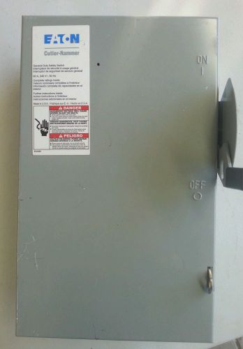 Cutler hammer 60 amp  240 volt general duty safety switch 3 pole. for sale