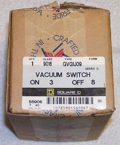 Square D Class 9016 Type GVG1J09 Vacuum Switch - NOS USA