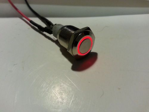 Led red ring on off chrome push button  car truck boat for sale