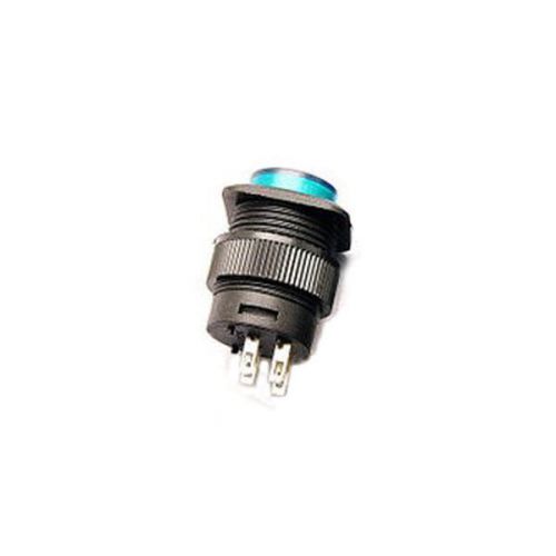 15pcs led light momentary no locked push button switch green 16mm 250v 3a 2 pins for sale