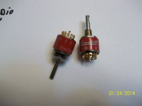 1-GRAYHILL 51MY23450 MIN ONE POLE 12 POS ROTARY NON SHORTING SWITCH W/KNOBS