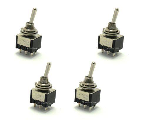 Lot of 4 DPDT ON/ON Miniature Toggle Switch Two Position
