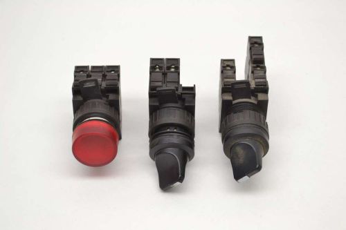 Lot 3 abb assorted sk 616 001-a red pilot light selector switch b480064 for sale