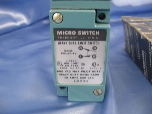 Microswitch (LSD3K) Heavy Duty, 600 VAC, 10 Amps, New Surplus
