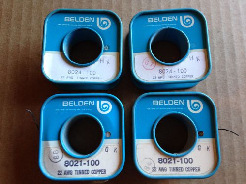 Belden 8021-100, 8024-100 22 AWG 24 AWG Tinned Copper Lot of 4