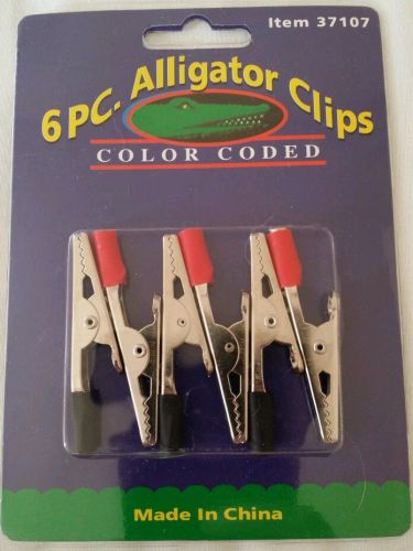 Alligator Clips (6) Color Coded general purpose. GREAT BUY!!!