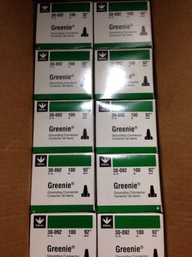10 BOXES of 100!! 1000 IDEAL GREENIE GROUNDING CONNECTORS 30-092 NEW IN BOX wire