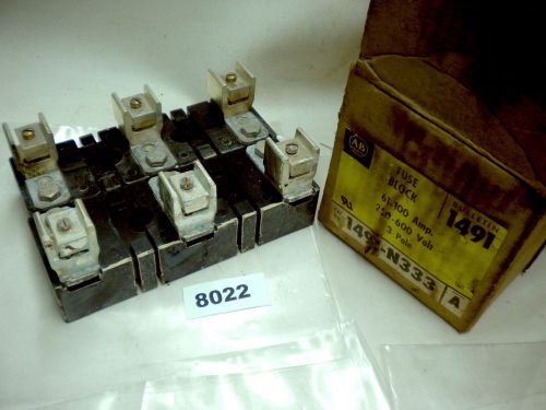 (8022) allen bradley fuse block 61-100a 3p 1491-n333 for sale