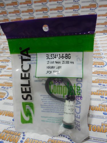 Selecta, sl53413-6-bg, indicator light green 125v neon for sale