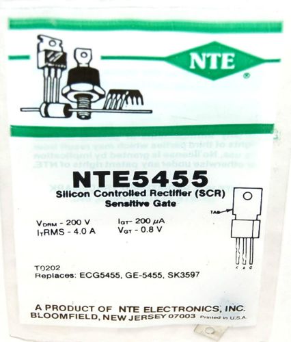 NTE NTE5455 SILICON CONTROLLED RECTIFIER SCR SENSITIVE GATE