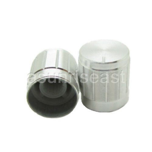 100xsilvery rotary cap aluminum knob for 6mm knurled splined shaft potentiometer for sale