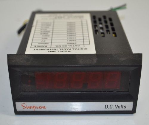 Simpson 2842 DC Volts 20V Range Digital Panel Meter Model# 24862