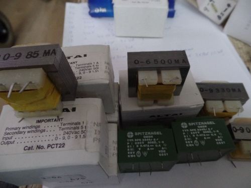 13  TRANSFORMERS  PCB MOUNT 240V 5X 2X9V 85 MA  2X 6V 500MA 4X 8V 0.4A 2X9V 1.5V