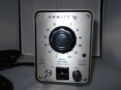 Ohmite variable transformer Cat.No. VT4N-FC New in Box 120vac in 0-120vac out