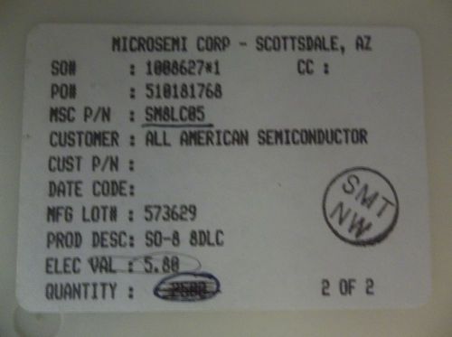 Microsemi sm8lc05 esd suppressor tvs diode 5vwm 11vc 8so (1) reel of 1,300 for sale