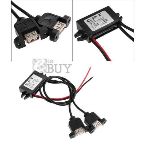 Waterproof dual usb dc 12v to 5v 3a step-down voltage car power converter for sale