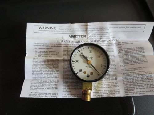 Ametek brand  vacuum gauge 0-30 read out new in box  (open) 1/4 npt spec 16987a for sale