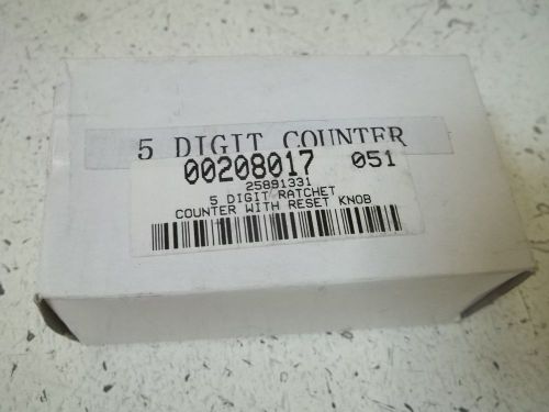 25891331 5-DIGIT RATCHET COUNTER WITH RESET KNOB *NEW IN A BOX*