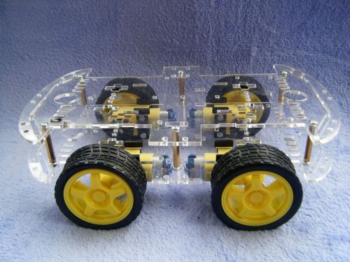 Smart Car Chassis 4 WD 4 Wheel Drive With Speed Encoder Free Shipping