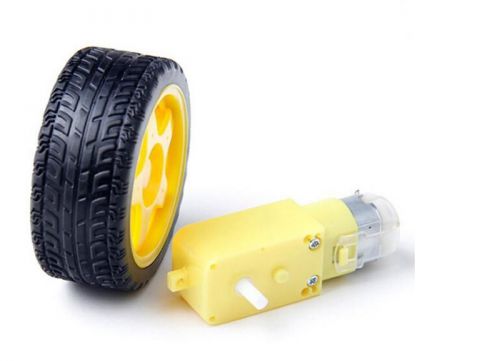 smart Car Robot Plastic Tire Wheel with DC 3-6v Gear Motor For arduino USAB