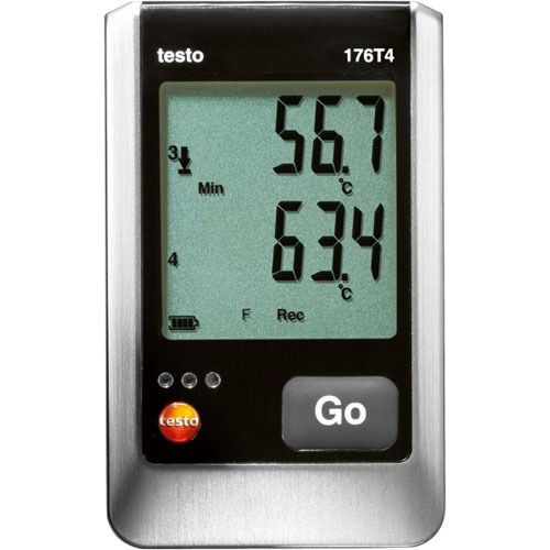 Testo 176-T4 4-Ch. Temperature Data Logger Accepts Ext. Type T, K and J Thermo