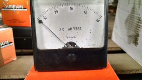 Simpson Panel Meter AC Amperes 0-50
