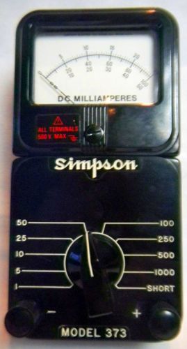 Vintage Laboratory Equipment Simpson DC Milliamp Model 373 Meter
