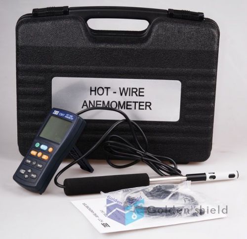 TES-1341 Hot Wire Thermo Anemometer HVAC Air Flow Velocity USB + CD Software