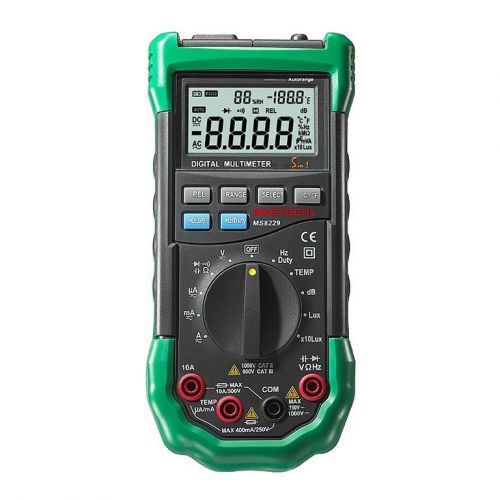 Temperature humidity light lux sound level meter tester &amp; multimeter 5in1 ms8229 for sale