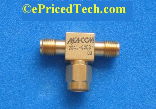 New 2041-6203-00 sma tee adapter f/m/f t gold plated ma/com coaxial connector for sale