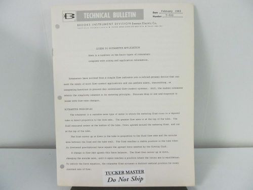 Emerson Electric P/N T-022 Rotameter Application Technical Bulletin